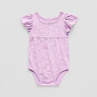 Okie Dokie Baby Girls Round Neck Short Sleeve Bodysuit