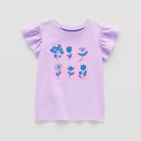 Okie Dokie Toddler & Little Girls Round Neck Short Sleeve Graphic T-Shirt