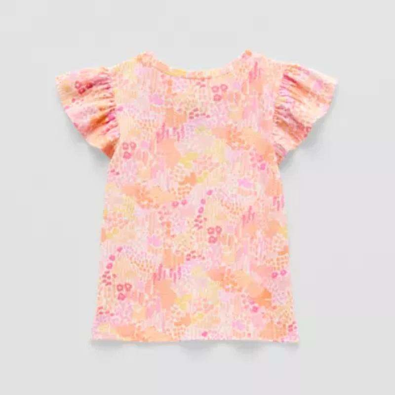 Okie Dokie Toddler & Little Girls Round Neck Short Sleeve Graphic T-Shirt