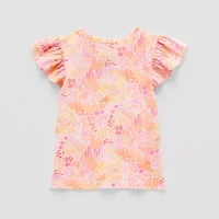 Okie Dokie Toddler & Little Girls Round Neck Short Sleeve Graphic T-Shirt