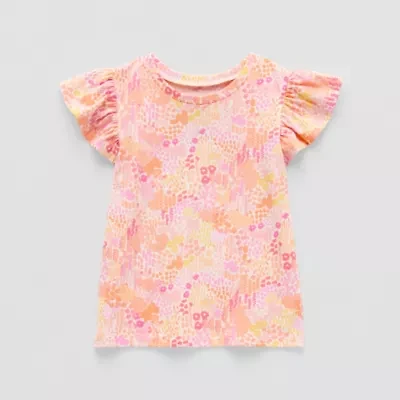 Okie Dokie Toddler & Little Girls Round Neck Short Sleeve Graphic T-Shirt