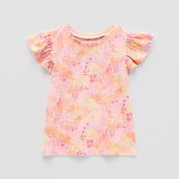 Okie Dokie Toddler & Little Girls Round Neck Short Sleeve Graphic T-Shirt