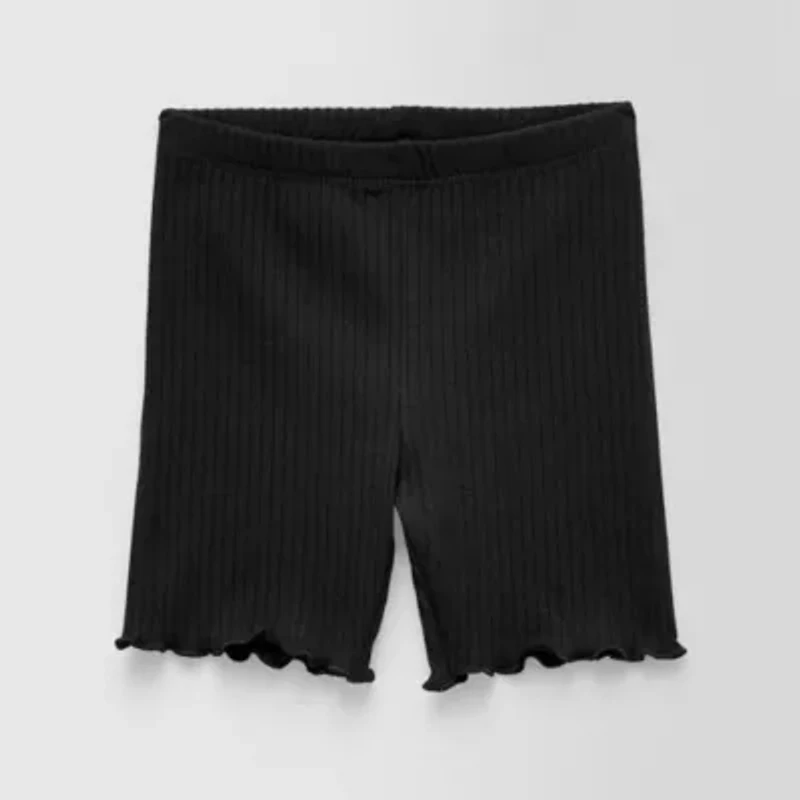 Okie Dokie Rib-Knit Lettuce-Edge Toddler & Little Girls Bike Short