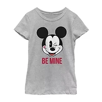 Disney Collection Little & Big Kid Girls Crew Neck Short Sleeve Mickey Mouse Graphic T-Shirt
