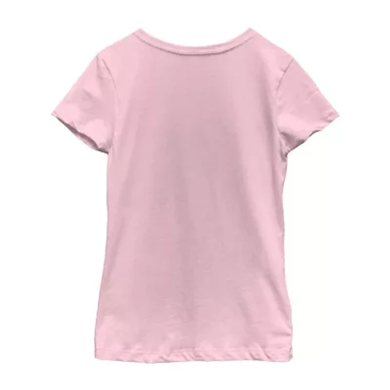 Disney Collection Little & Big Kid Girls Crew Neck Short Sleeve Princess Graphic T-Shirt
