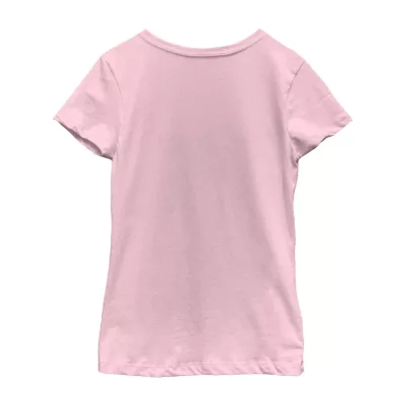 Disney Collection Little & Big Kid Girls Crew Neck Short Sleeve Princess Graphic T-Shirt