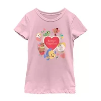 Disney Collection Little & Big Kid Girls Crew Neck Short Sleeve Princess Graphic T-Shirt