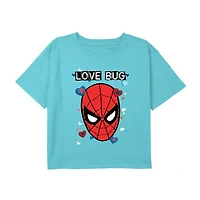 Disney Collection Little & Big Kid Girls Crew Neck Short Sleeve Spiderman Graphic T-Shirt