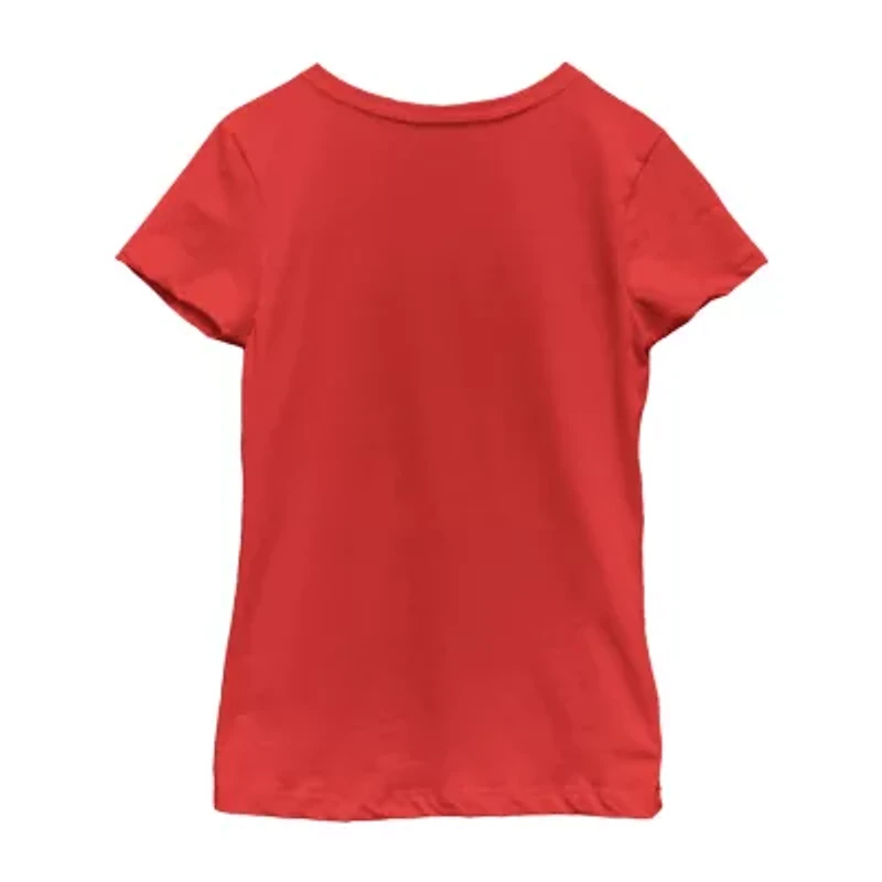 Disney Collection Little & Big Kid Girls Crew Neck Short Sleeve Lilo Stitch Graphic T-Shirt