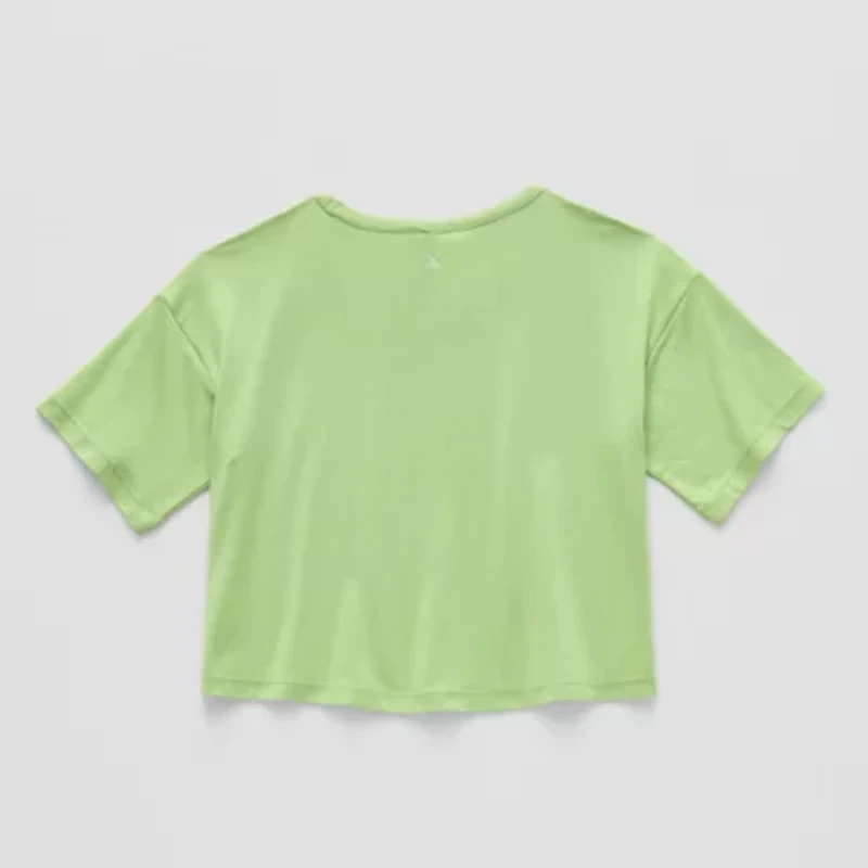 Xersion Soft Performance Waist Length Little & Big Kid Girls Crew Neck Short Sleeve Regular Fit Graphic T-Shirt