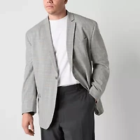 J. Ferrar Mens Big and Tall Plaid Sport Coat