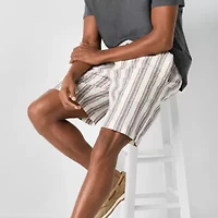 mutual weave Linen Blend Mens 10" Drawstring Waist Deck Short