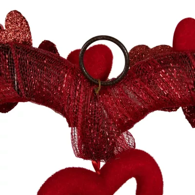 Northlight Red Heart Shaped Glitter Wreath