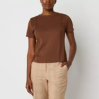 Worthington Womens Crew Neck Short Sleeve T-Shirt