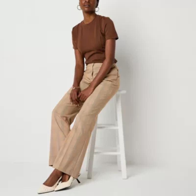 Worthington Womens Crew Neck Short Sleeve T-Shirt