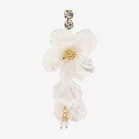 Bijoux Bar Gold Tone Womens Flower Drop Earrings