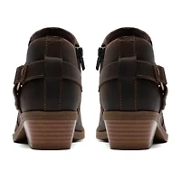 Clarks Womens Danyelle Gema Stacked Heel Booties