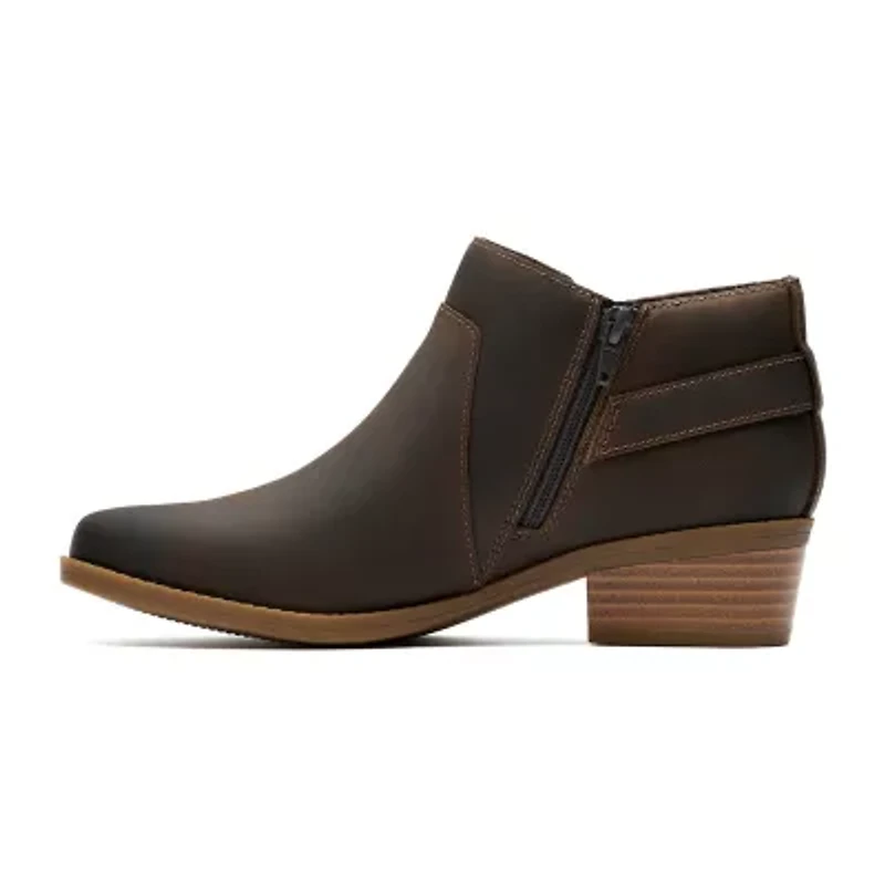 Clarks Womens Danyelle Gema Stacked Heel Booties