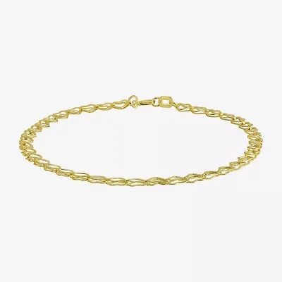 Gold Addiction Womens 10K Gold 7.5 Inch Semisolid Link Chain Bracelet