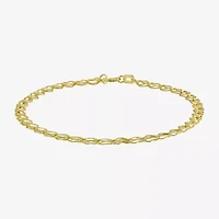 Gold Addiction Womens 10K Gold 7.5 Inch Semisolid Link Chain Bracelet