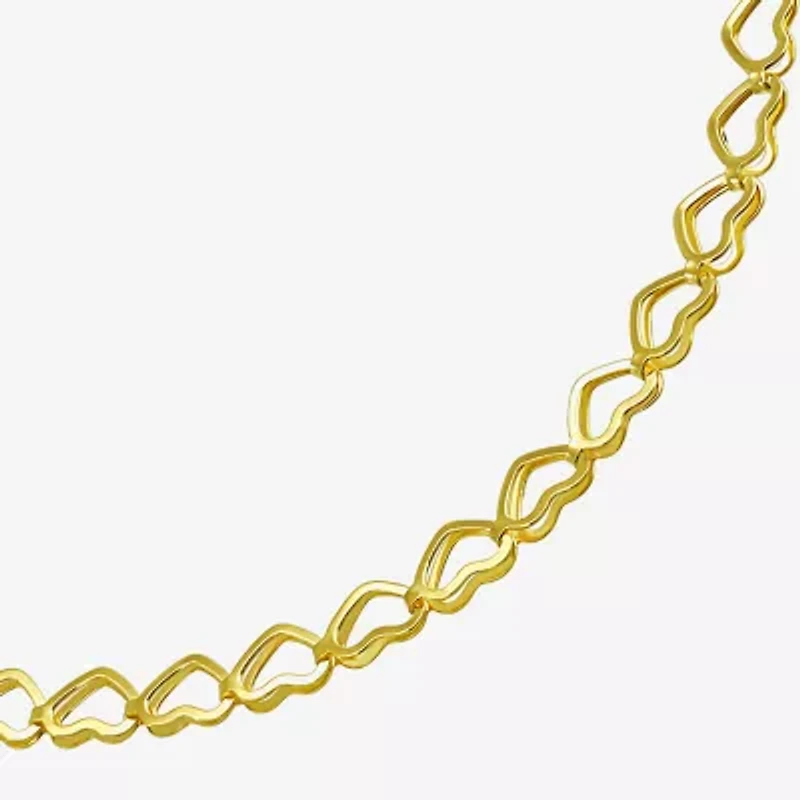Gold Addiction Womens 10K Gold 7.5 Inch Semisolid Link Chain Bracelet