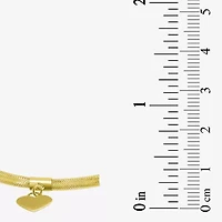 Made in Italy Womens 10K Gold Heart Stretch Bracelet