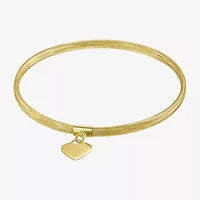Made in Italy Womens 10K Gold Heart Stretch Bracelet
