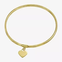Made in Italy Womens 10K Gold Heart Stretch Bracelet