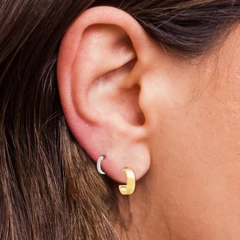 Yes, Please! (G. Si1-Si2) Womens 1/4 CT. T.W. Lab Grown White Diamond 14K Gold Over Silver Sterling Silver 2 Pair Jewelry Set