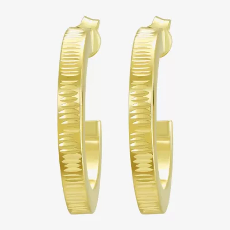 Made in Italy Womens 10K Gold 20mm Round Hoop Earrings
