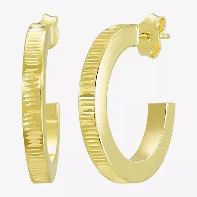 Made in Italy Womens 10K Gold 20mm Round Hoop Earrings