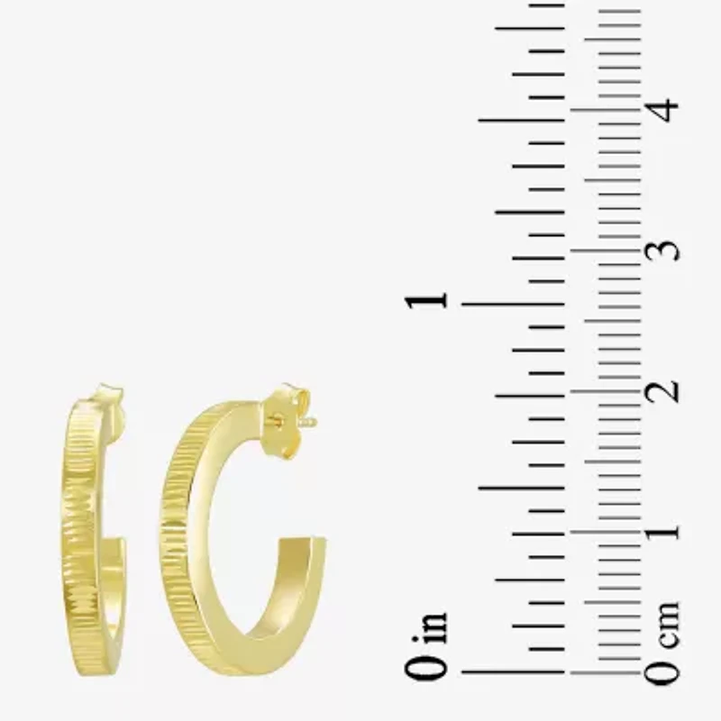 Made in Italy Womens 10K Gold 20mm Round Hoop Earrings