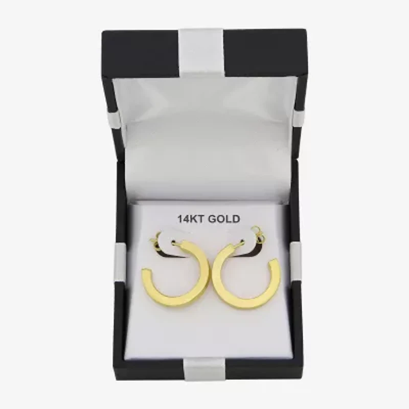 Made in Italy Womens 10K Gold 20mm Round Hoop Earrings