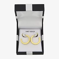 Made in Italy Womens 10K Gold 20mm Round Hoop Earrings