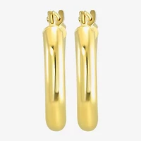 Womens 14K Gold 15mm Round Hoop Earrings