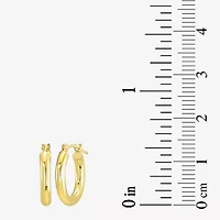 Womens 14K Gold 15mm Round Hoop Earrings