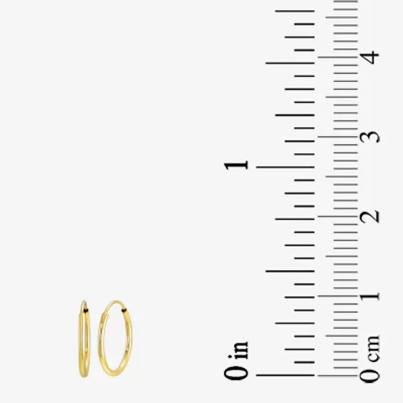 Womens 14K Gold Round 3 Pair Earring Set