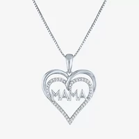 (G-H / Si2-I1) Womens 1/10 CT. T.W. Lab Grown White Diamond Sterling Silver Heart 18 Inch Pendant Necklace