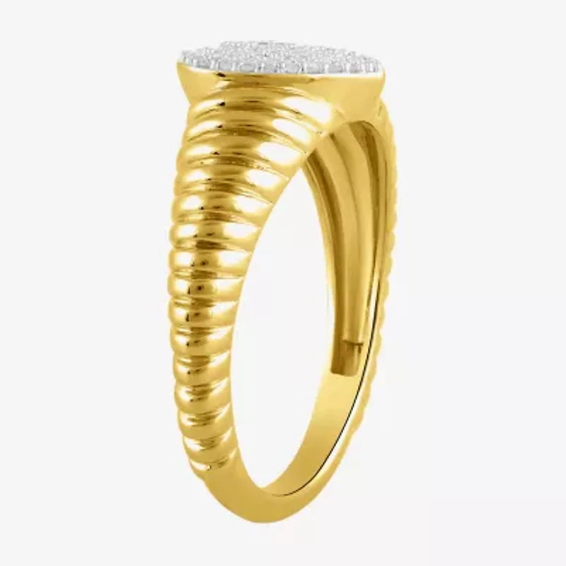 (I / I2) Womens 1/6 CT. T.W. Lab Grown White Diamond 14K Gold Over Silver Heart Cocktail Ring