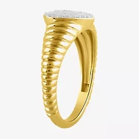 (I / I2) Womens 1/6 CT. T.W. Lab Grown White Diamond 14K Gold Over Silver Heart Cocktail Ring