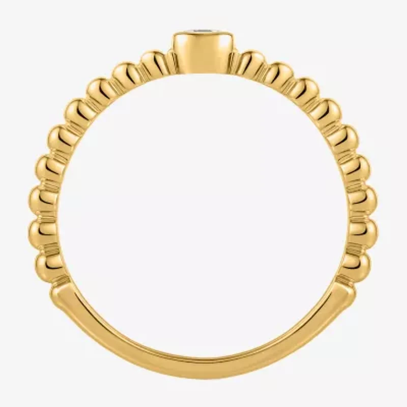 (I / I2) Womens 1/10 CT. T.W. Lab Grown White Diamond 14K Gold Over Silver Cocktail Ring