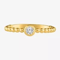 (I / I2) Womens 1/10 CT. T.W. Lab Grown White Diamond 14K Gold Over Silver Cocktail Ring