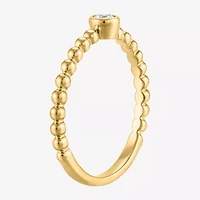 (I / I2) Womens 1/10 CT. T.W. Lab Grown White Diamond 14K Gold Over Silver Cocktail Ring