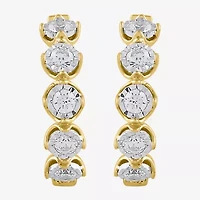 (I / I2) Womens 1/2 CT. T.W. Lab Grown White Diamond 14K Gold Over Silver 17.4mm Hoop Earrings