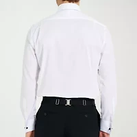 Nick Graham 4-Piece Tuxedo Mens Spread Collar Long Sleeve Stretch Fabric Shirt + Tie Set