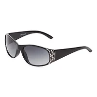 Mixit Black With Gem Detail Womens Uv Protection Rectangular Sunglasses