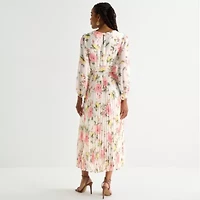 Studio 1 Womens Long Sleeve Floral Maxi Dress
