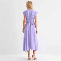 Melonie T Womens Sleeveless Midi Fit + Flare Dress