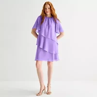 Jessica Howard Womens Short Sleeve Floral Shift Dress