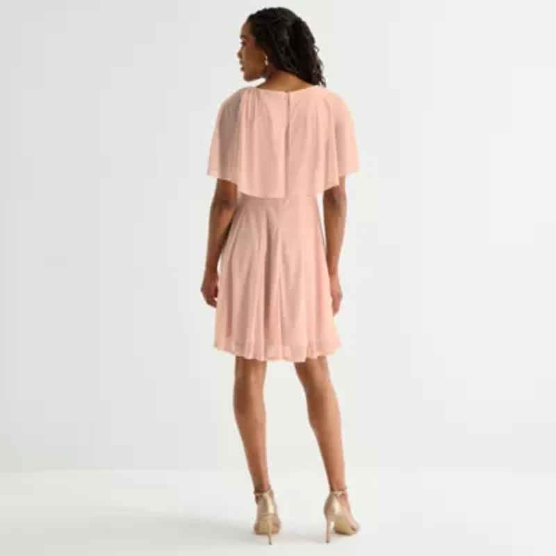 Danny & Nicole Womens Short Sleeve Fit + Flare Dress